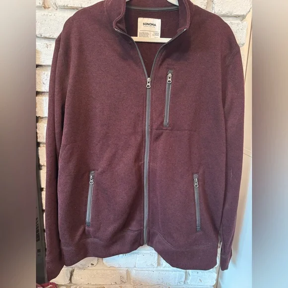 Sonoma Women’s Plum/Maroon Zip-Up Sweater size XXL - Picture 1 of 4